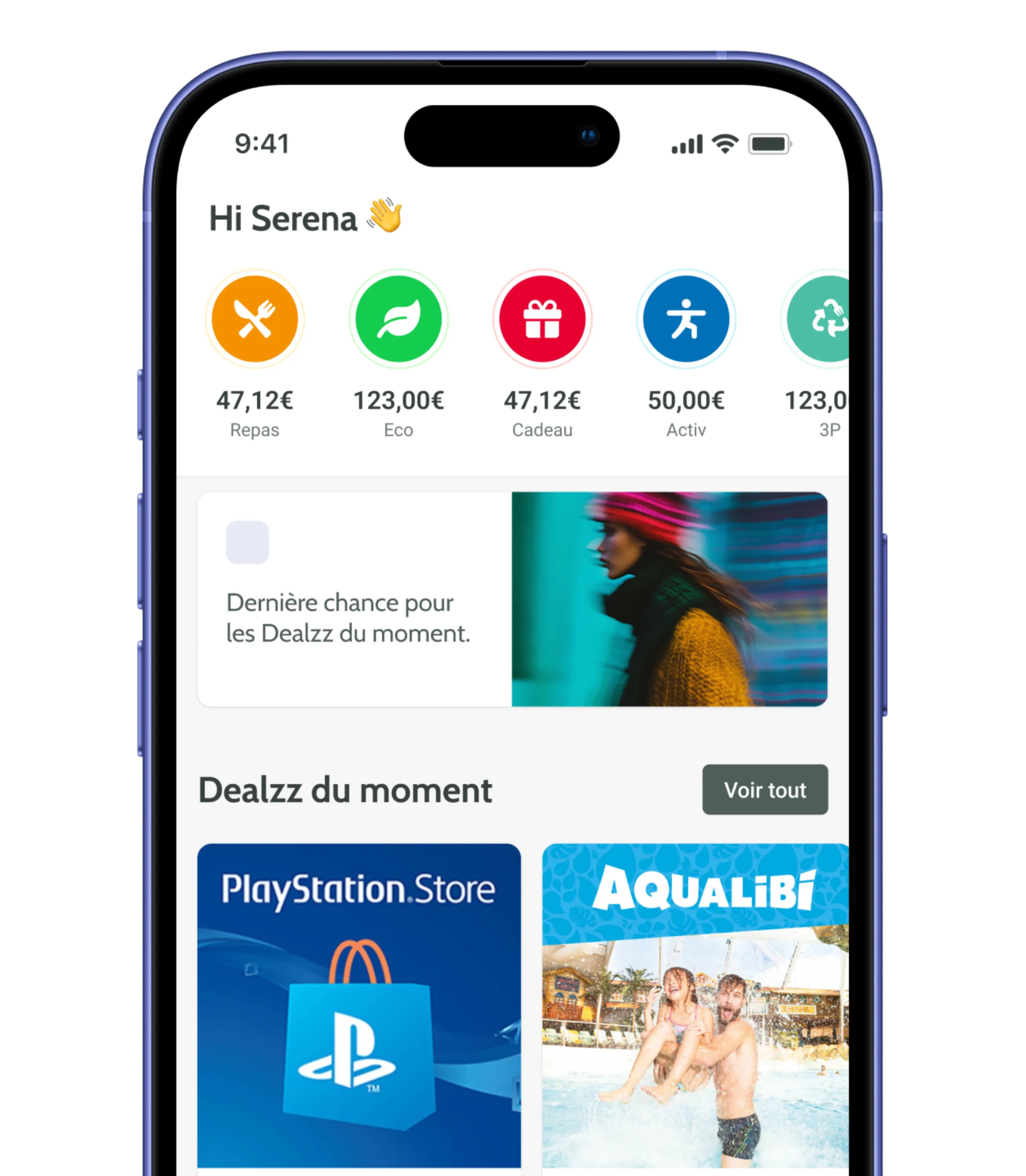 Employee benefits and rewards app interface designed by Nightborn